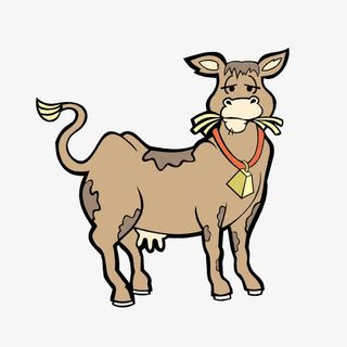 牛卡通动漫形象矢量素材免抠