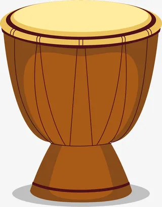 卡通矢量扁平非洲鼓免抠
