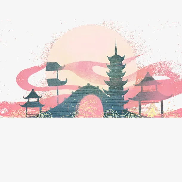 雷峰塔断桥免抠图素材免抠