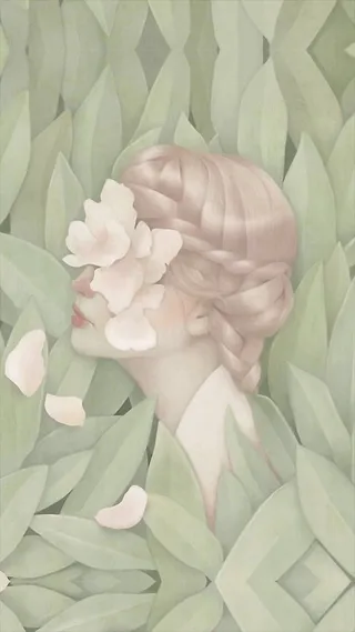 花瓣手绘美女H5背景高清