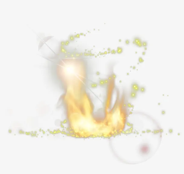 黄色科技炫光矢量免抠