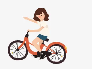 春天踏青外出骑车郊游女孩插图免抠