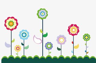 儿童版的春天场景免抠