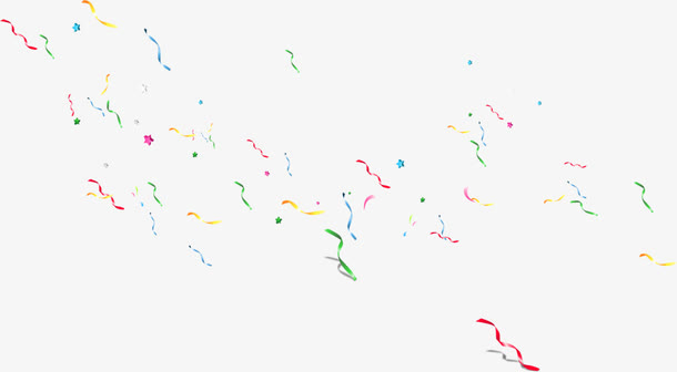 双十一全民狂欢日免抠漂浮彩带元素