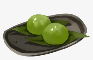 手绘食物插图清明节食物青团免抠