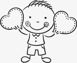 手绘拿着玩具的小男孩免抠