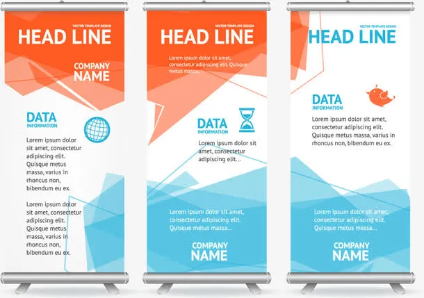 折页易拉宝矢量素材免抠