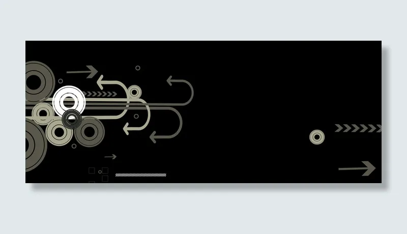 箭头弯曲几何黑色banner背景高清