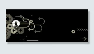 箭头弯曲几何黑色banner背景高清