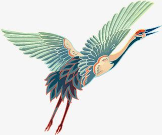 手绘古风文化仙鹤免抠