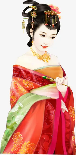 古典古风立绘美女肖像免抠