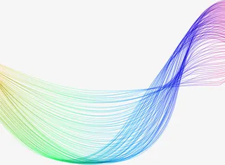 渐变色科技线条免抠漂浮彩带元素