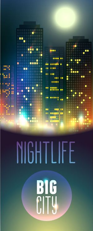 绿色城市夜景背景图高清