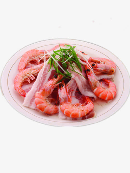 蒸咸肉虾干图片免抠