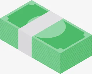 绿色一沓钞票免抠