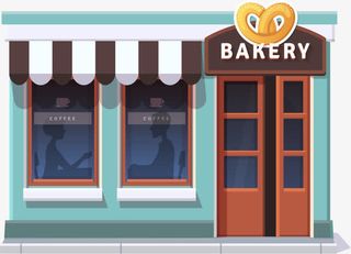 矢量手绘面包店免抠