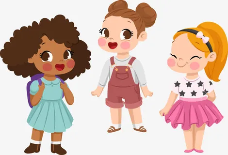 矢量手绘小孩免抠