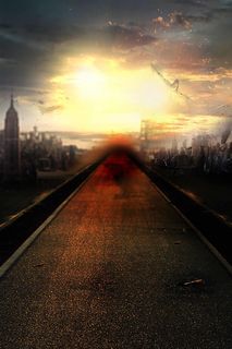 黄昏马路背景海报高清