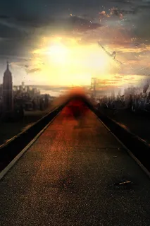 黄昏马路背景海报高清