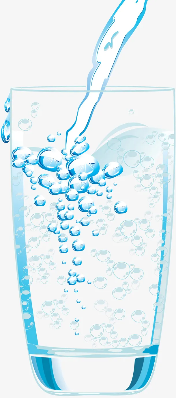 水 流动 倒水 手绘 水杯免抠