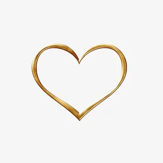 金色爱心免抠
