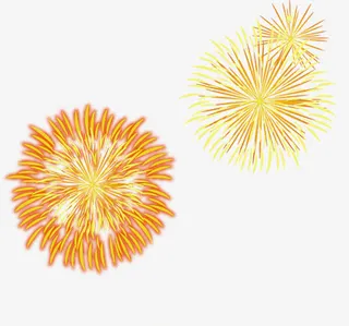 金色绽放美丽开业烟花免抠