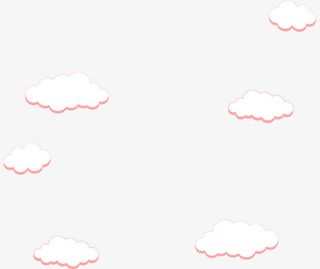 橙色简约云朵漂浮素材免抠