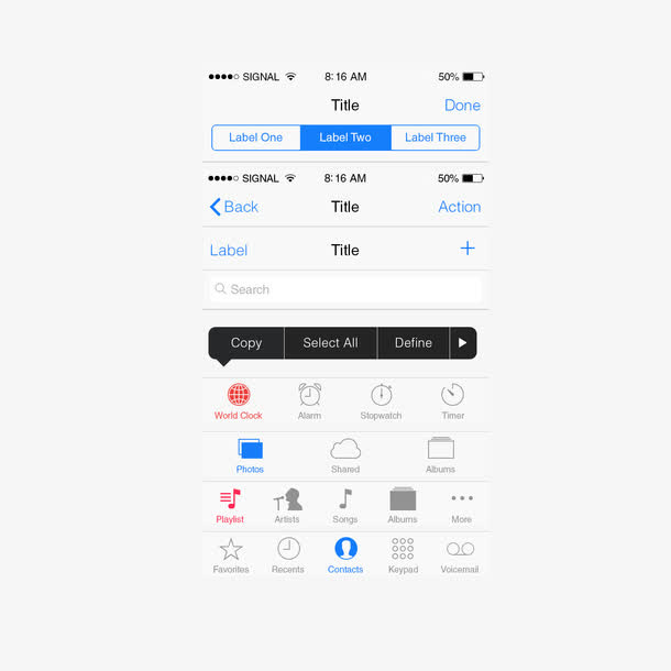 iPhone手机状态栏图标素材免抠
