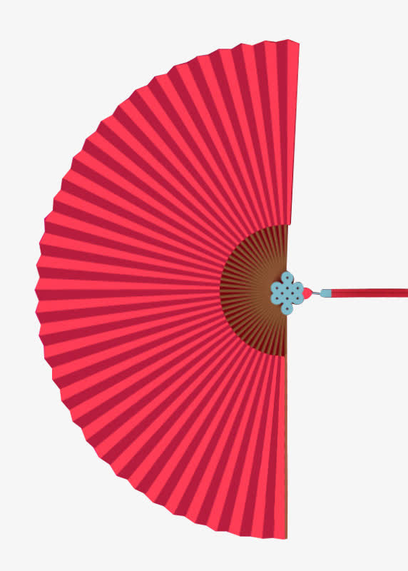 红色的折扇免抠