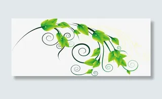 春天手绘树叶上的水滴免抠