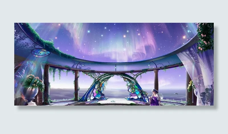 紫色梦幻游戏场景背景素材高清