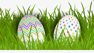 复活节草丛里的彩蛋免抠
