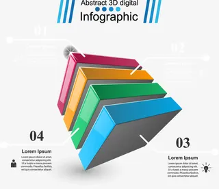 正方形创意分析图表设计矢量素材免抠