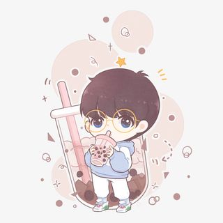 和奶茶的可爱男孩免抠