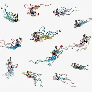 飞仙仕女图免抠