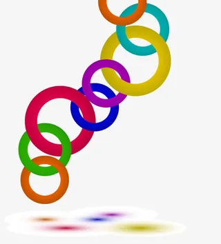 彩色八连环免抠