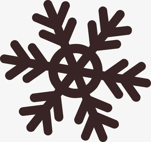 咖啡色简约雪花免抠