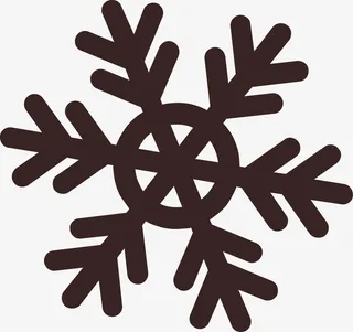 咖啡色简约雪花免抠