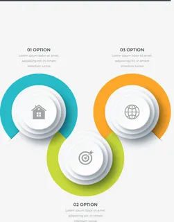 按钮式彩色图表PPT矢量素材免抠标签元素