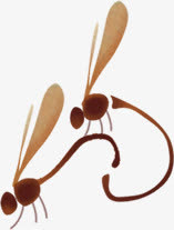 红色交配的蜻蜓中秋免抠