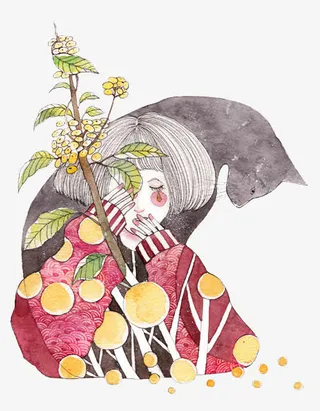 动物与女孩免抠