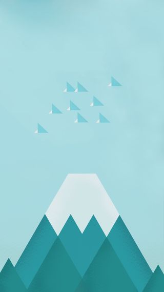 蓝色扁平抽象山峰背景图高清