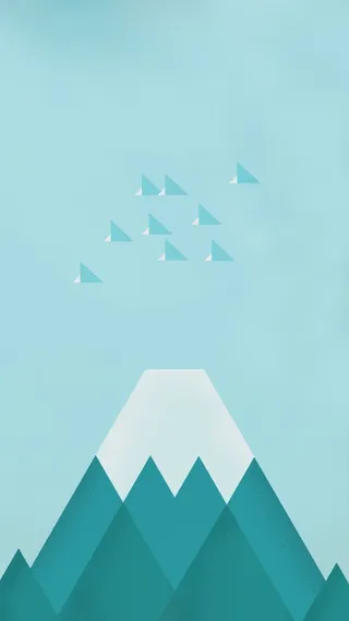 蓝色扁平抽象山峰背景图高清