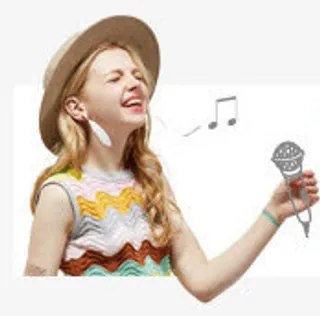 摄影夏日服装唱歌女孩免抠