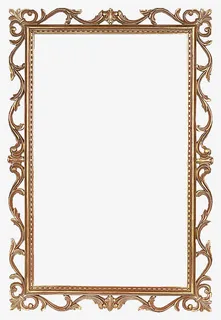 矩形花边镜子免抠