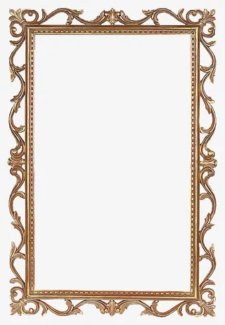 矩形花边镜子免抠