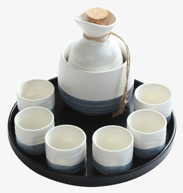 日式陶瓷温酒器酒杯免抠