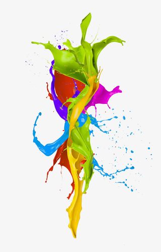 多彩飞溅飞舞的果汁液体免抠