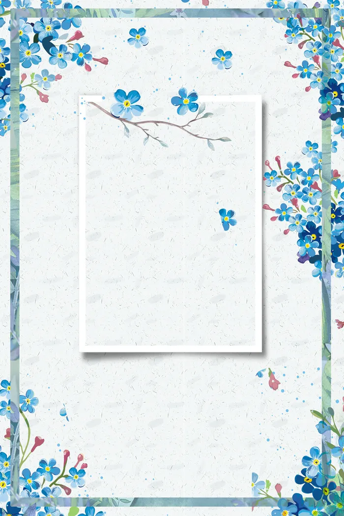 新中式现代蓝色梅花背景高清