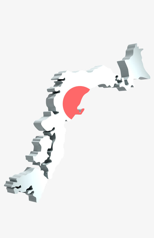 立体日本商务感地图免抠